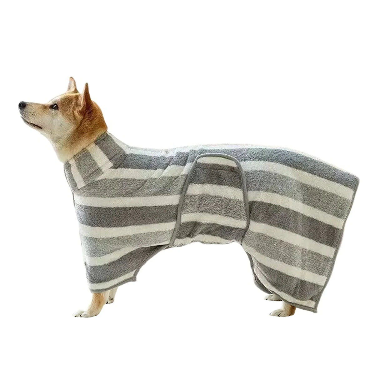 DogDeluxe · Streifen-Hundebademantel