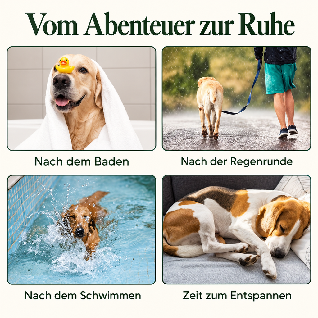 DogDeluxe · Streifen-Hundebademantel